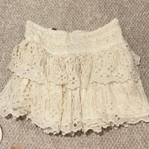 Creme free people eyelet skirt